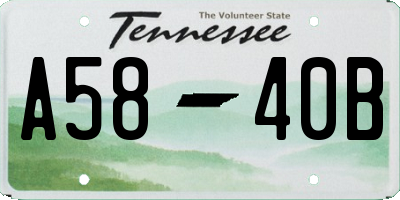 TN license plate A5840B