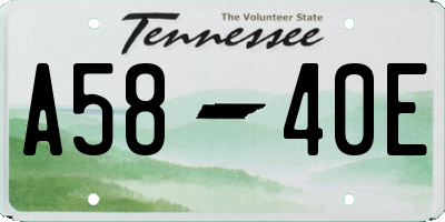 TN license plate A5840E