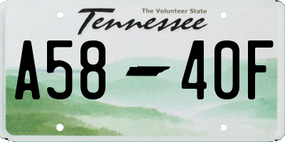 TN license plate A5840F
