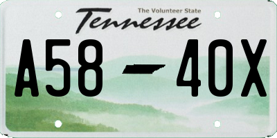 TN license plate A5840X