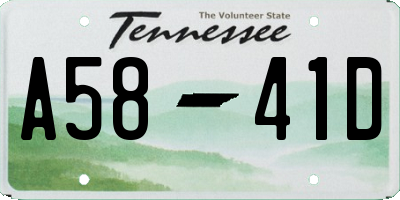 TN license plate A5841D