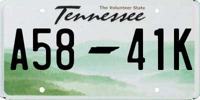 TN license plate A5841K