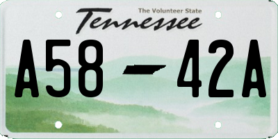 TN license plate A5842A