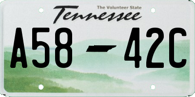 TN license plate A5842C