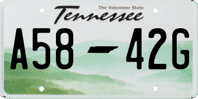 TN license plate A5842G
