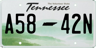 TN license plate A5842N