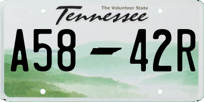 TN license plate A5842R