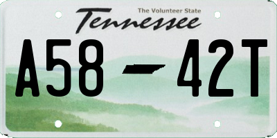 TN license plate A5842T