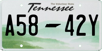 TN license plate A5842Y