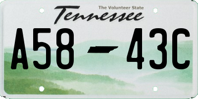 TN license plate A5843C