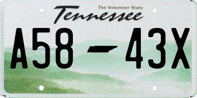 TN license plate A5843X