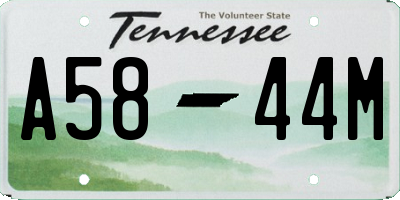 TN license plate A5844M