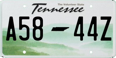 TN license plate A5844Z
