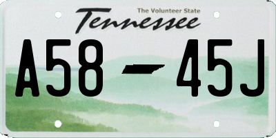 TN license plate A5845J