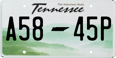 TN license plate A5845P