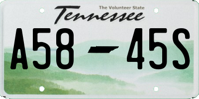 TN license plate A5845S