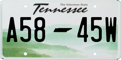 TN license plate A5845W