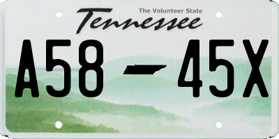TN license plate A5845X