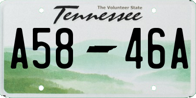 TN license plate A5846A
