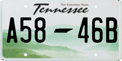 TN license plate A5846B