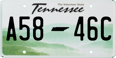 TN license plate A5846C
