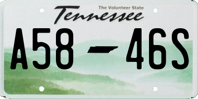 TN license plate A5846S