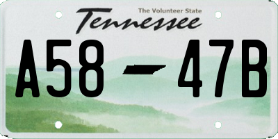 TN license plate A5847B