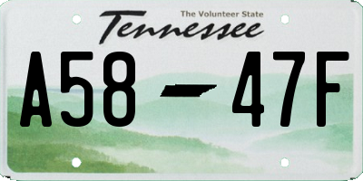 TN license plate A5847F