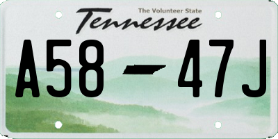 TN license plate A5847J