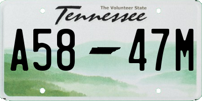 TN license plate A5847M