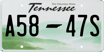 TN license plate A5847S