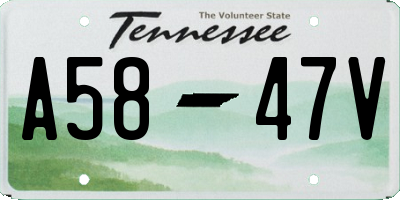 TN license plate A5847V
