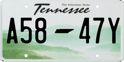 TN license plate A5847Y