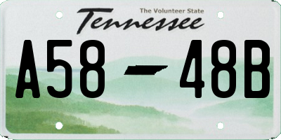 TN license plate A5848B