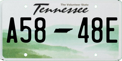 TN license plate A5848E