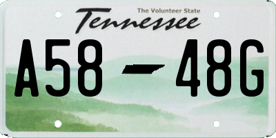 TN license plate A5848G