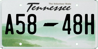 TN license plate A5848H