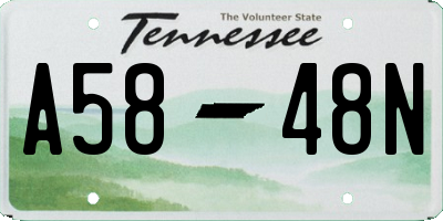 TN license plate A5848N