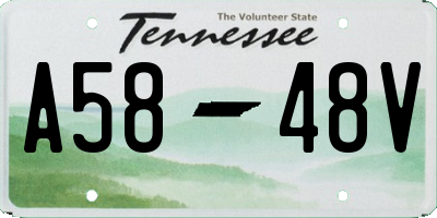 TN license plate A5848V