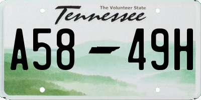 TN license plate A5849H