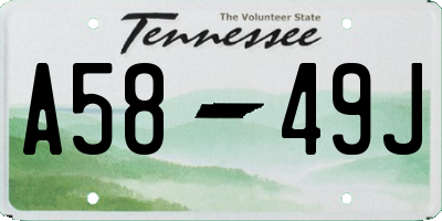 TN license plate A5849J