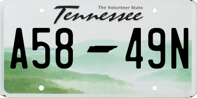 TN license plate A5849N