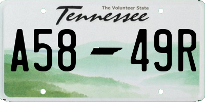 TN license plate A5849R
