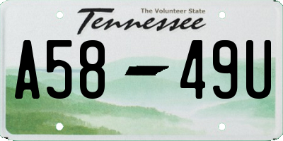 TN license plate A5849U