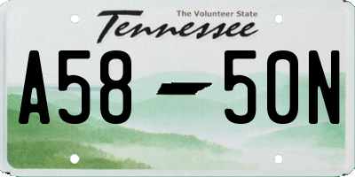 TN license plate A5850N