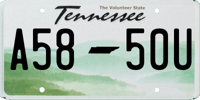 TN license plate A5850U