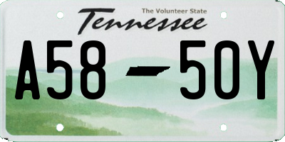 TN license plate A5850Y