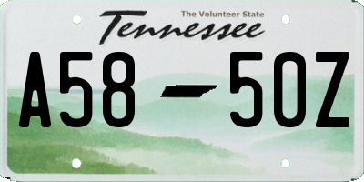 TN license plate A5850Z