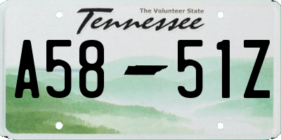 TN license plate A5851Z