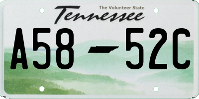 TN license plate A5852C